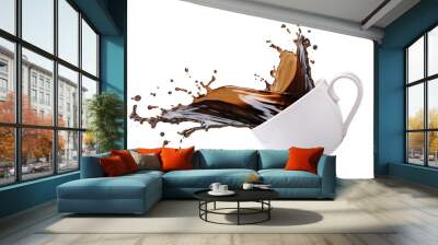 coffee splashing out from a white cup. Generative A.I. Wall mural