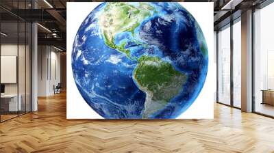 Planet earth with some clouds. Americas view. Wall mural