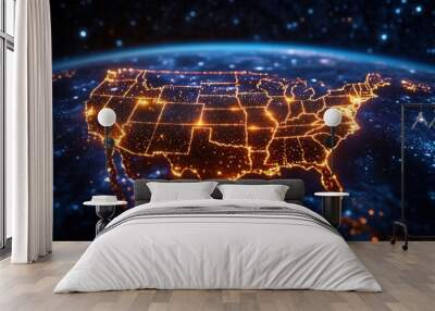 USA Illuminated: A Digital Representation of the Nation Wall mural