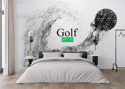 Silhouette of a golf ball. Vector illustration Wall mural