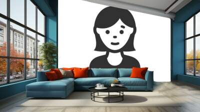 woman with a bob haircut icon. monochrome black and white symbol Wall mural