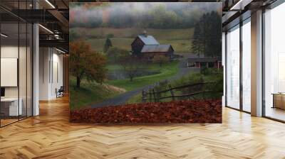 Classic New England in Woodstock, Vermont. Wall mural