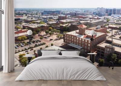 Afternoon view of historic buildings in Old Town Wichita Kansas, USA. Wall mural