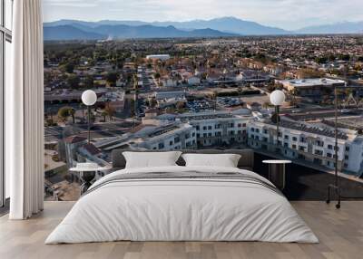 Afternoon view of the downtown urban core of Coachella, California, USA. Wall mural