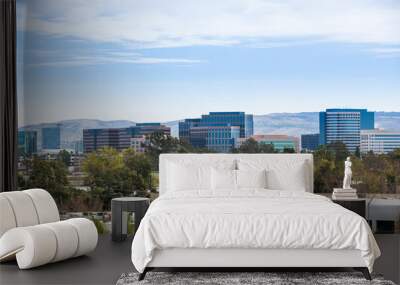 Daytime view of the skyline of Irvine, California, USA. Wall mural