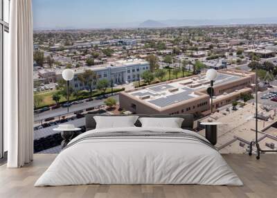 El Centro, California, USA - May 27, 2022: Afternoon sunlight shines on the urban downtown core of El Centro. Wall mural