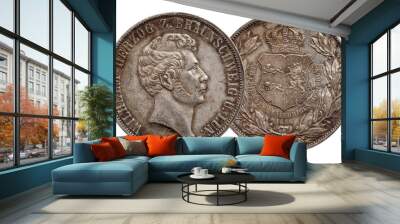 Germany german silver coin 2 two thaler double thaler Brunswick and Lueneburg minted 1856 Wall mural