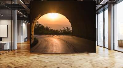 Sunrise through tunnel on the Blue Ridge Parkway, North Carolina Wall mural