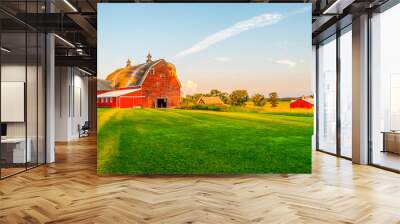 The Sun Begins To Set on a Farm in Minnesota Wall mural