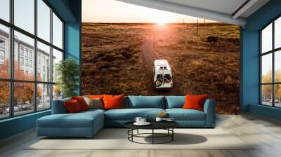 Van driving off into the sunset. #vanlife Wall mural