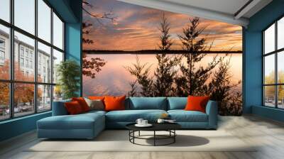 Vibrant Sunset at Lake // Fellows Lake, Springfield, MO Wall mural