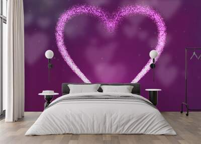 A mysterious light strip that draws a heart shape Wall mural