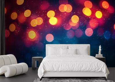 Abstract Bokeh Lights Background - Dreamy and Colorful Wall mural