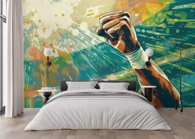 Triumphant Soccer Goal Celebration: Victory and Triumph in Sports Wall mural