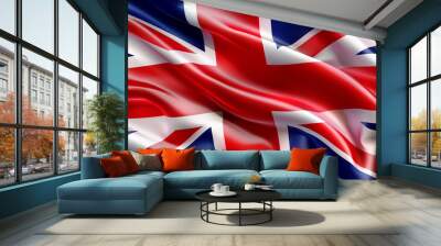 Union Jack Flag Waving in the Wind Wall mural