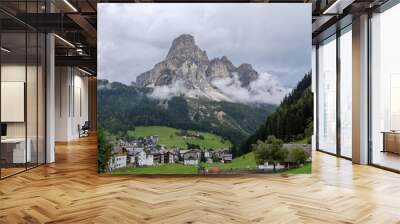 Corvara - August 2020: view of Sassongher from Corvara in summer Wall mural