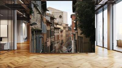 Perugia, Italy : street with the basilica of S. Domenico Wall mural