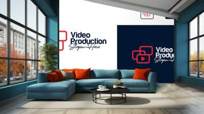 Logo design for Media Agency. SEO Monitoring, and Video Company symbol icon vector Wall mural