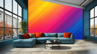 A dynamic image featuring bold diagonal rainbow gradients for a compelling visual design experience Wall mural