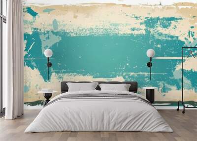 A textured graphic banner with a teal center and distressed edges, ideal for backgrounds or announcements. Wall mural