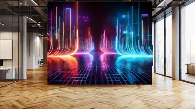 Abstract futuristic neon background Wall mural