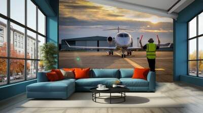 airplane at airport Wall mural