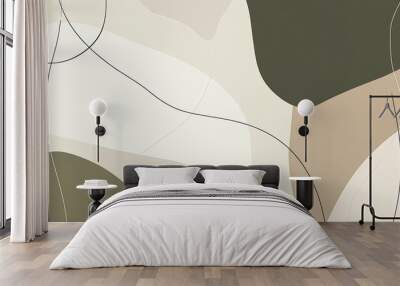 An abstract design featuring soft, organic shapes in muted colors, ideal for backgrounds or modern decor. Wall mural