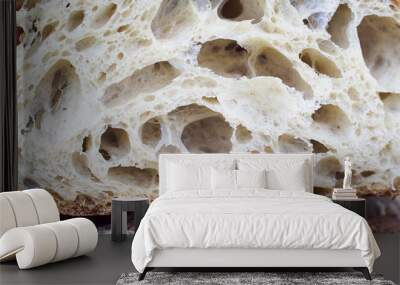 Cut artisan bread loaf in detail Wall mural