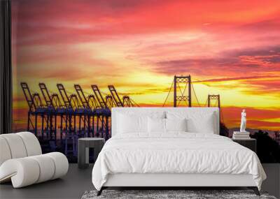 Port of LA Sunrise Wall mural