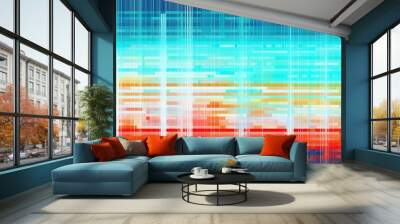 Seamless retro spectrum background. Colorful striped glitch backdrop Wall mural