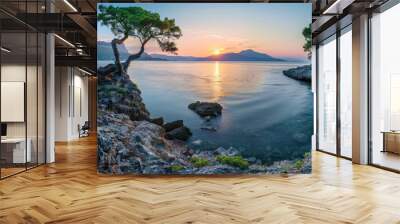 The stunning, calming morning or evening views are perfect for inspiring relaxation and relieving stress through natural tourism or as natural wallpaper images Wall mural