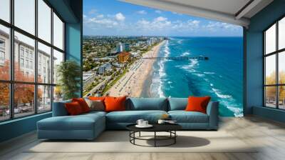 aerial drone of city in Deerfield Beach, Florida
 Wall mural