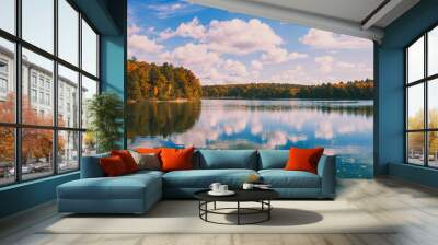 Walden pond fall Wall mural