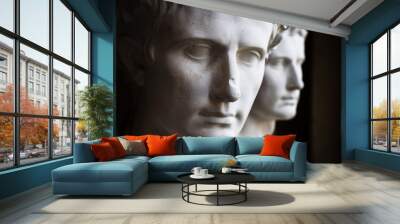 Bust of a roman emperor or important citizen, plaster reproduction Wall mural