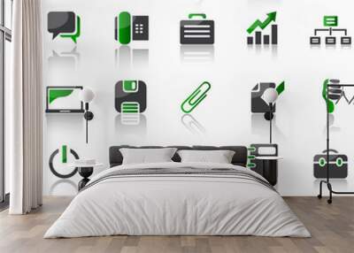 green icon set 4 - work Wall mural