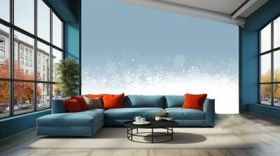 Panorama Blue Background white snowflakes vector illustration eps10 Wall mural