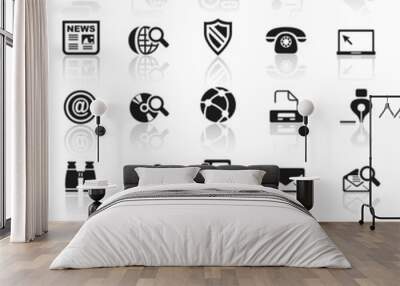 set 7 - communication icons 2 - black series Wall mural