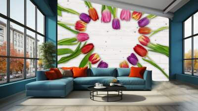 Tulpen Herz Geschenk Aufmerksam Wall mural