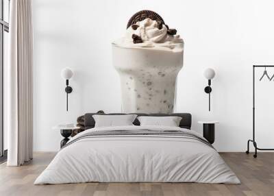 Milkshake Cookies et crème, focus en gros plan, en transparence et sans background Wall mural