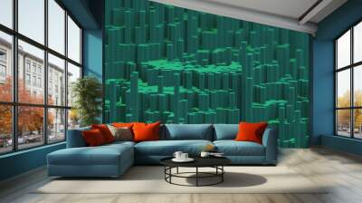 voxels abstract 3D computer generated background  Wall mural