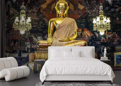 golden Buddha statue Wat Arun bangkok, thailand Wall mural