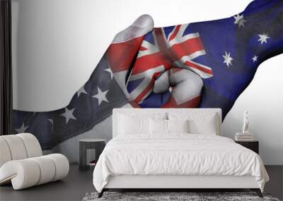 handshake between united states and australia Wall mural