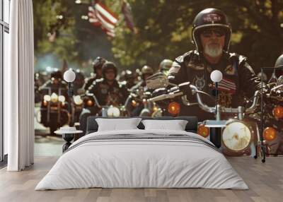 Motorcyclits Together For America Celebrations Wall mural