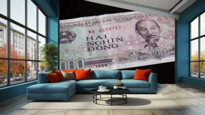 2000 dong bill of Vietnam brown cyan colours Wall mural