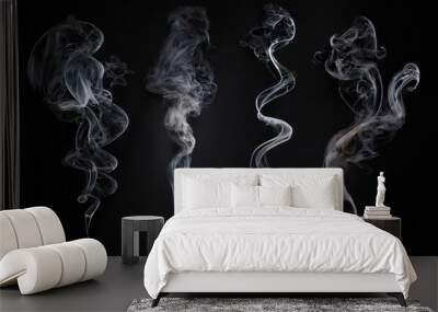 Intense smoke and fog whisps in black and white Wall mural