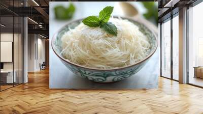 Indian festive dessert Seviyan on a plate, made from thin vermicelli with milk and sugar, traditional treat Wall mural