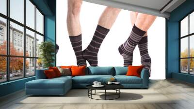 collection of man socks on foot Wall mural