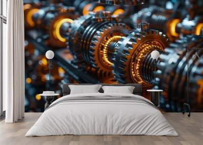 Exploring bearings, gears, and transmission components in automobile gearbox and motor industry Wall mural