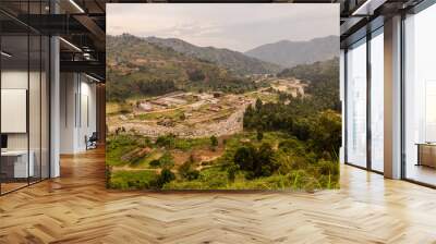 Aerial view of Kilembe copper mines, Uganda Wall mural