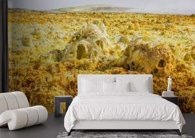 Bizzare Dallol volcanic landscape in the Danakil depression, Ethiopia. Wall mural